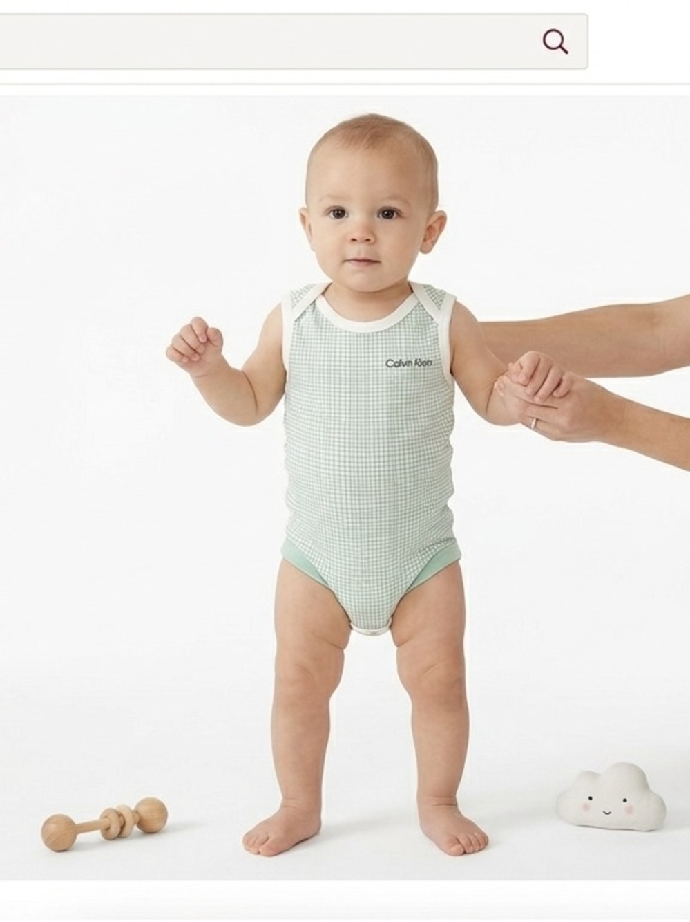 ✅ Calvin Klein Baby 3-Pack Bodysuits 6-9M NWT Gray Mint Check CK Logo